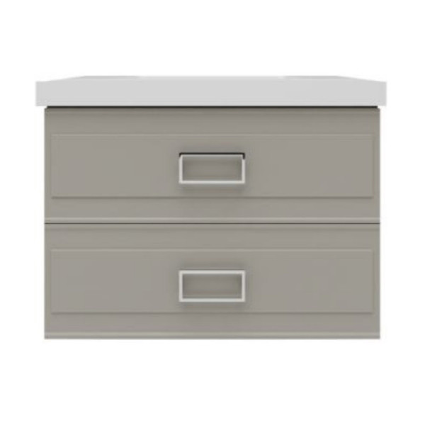 Тумба под раковину подвесная La Fenice Cubo TWIN FNC-01-CUB-C-80-2, бежевая. Фото 1