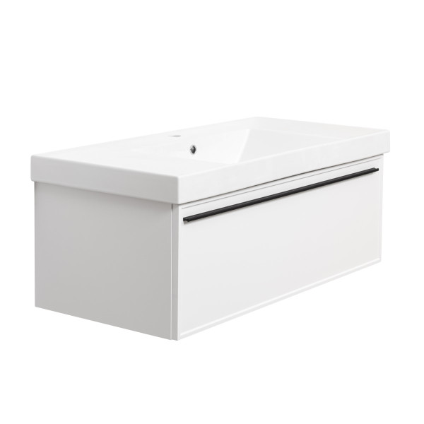 Тумба под раковину подвесная La Fenice Elba FNC-01-ELB-B-100, белая. Фото 1