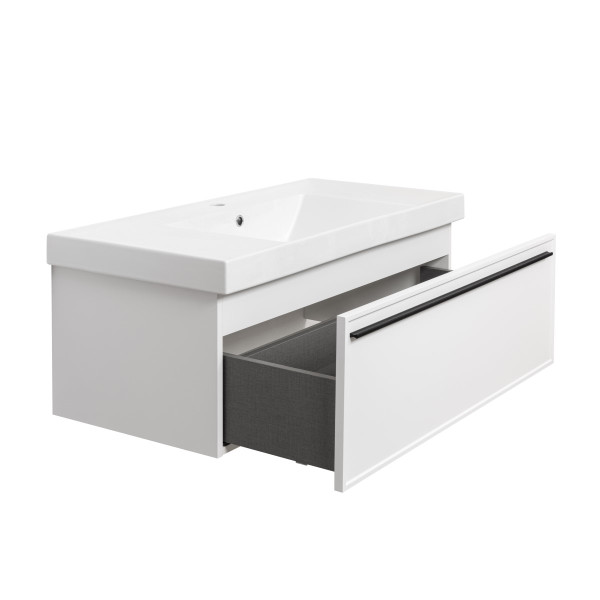 Тумба под раковину подвесная La Fenice Elba FNC-01-ELB-B-100, белая. Фото 6