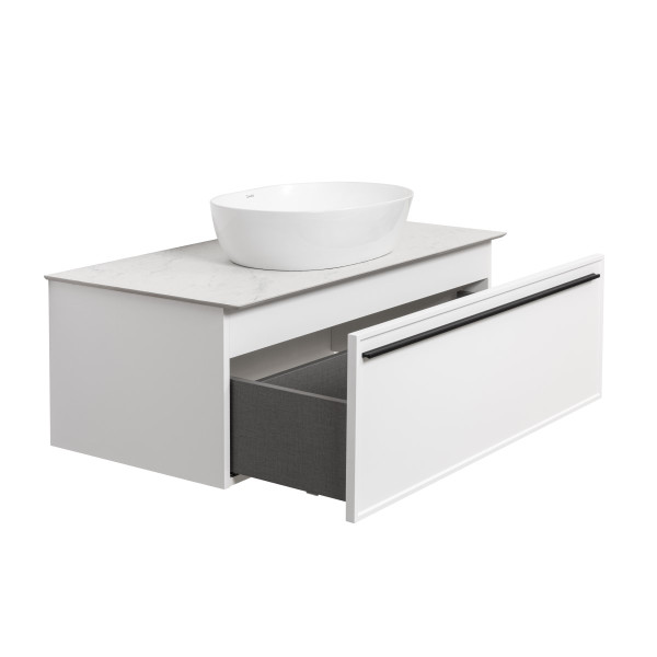 Тумба под раковину подвесная La Fenice Elba FNC-01-ELB-B-100, белая. Фото 7