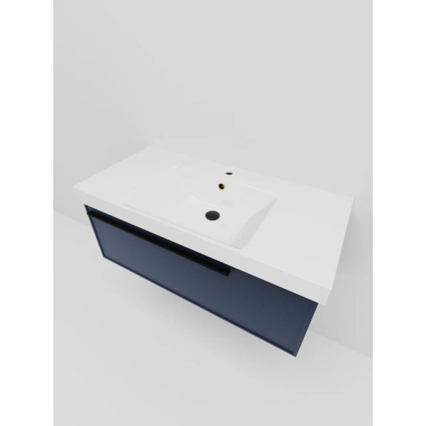 Тумба под раковину подвесная La Fenice Elba FNC-01-ELB-BG-100, синяя. Фото 4