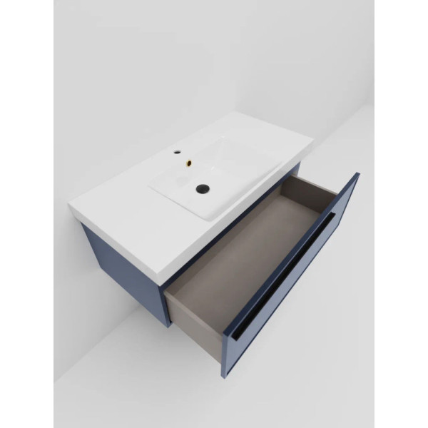 Тумба под раковину подвесная La Fenice Elba FNC-01-ELB-BG-100, синяя. Фото 5