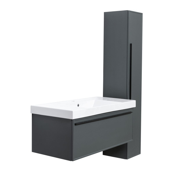 Тумба под раковину подвесная La Fenice Elba FNC-01-ELB-G-100, серо-зеленая. Фото 10