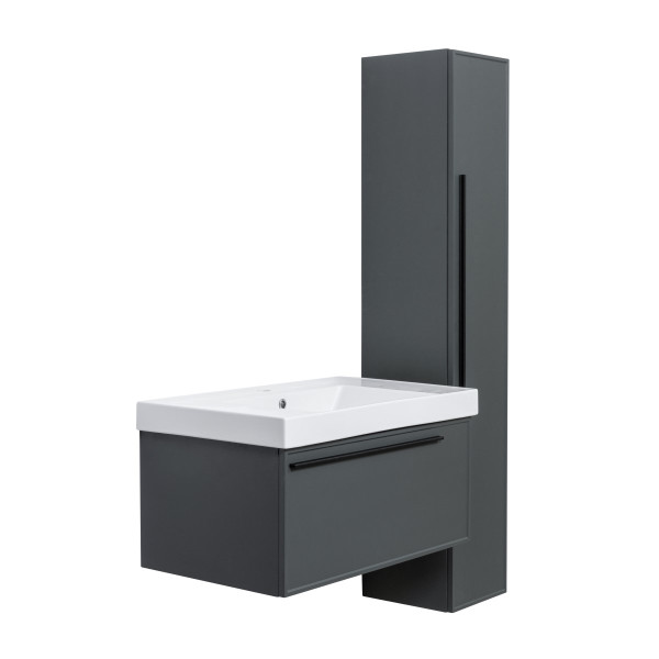 Тумба под раковину подвесная La Fenice Elba FNC-01-ELB-G-80, серо-зеленая. Фото 10