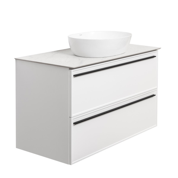 Тумба под раковину подвесная La Fenice Elba TWIN FNC-01-ELB-B-100-2, белая. Фото 5