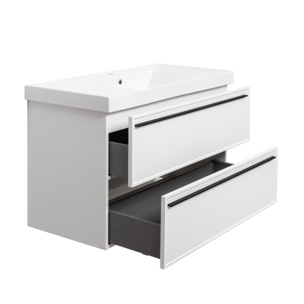 Тумба под раковину подвесная La Fenice Elba TWIN FNC-01-ELB-B-100-2, белая. Фото 6