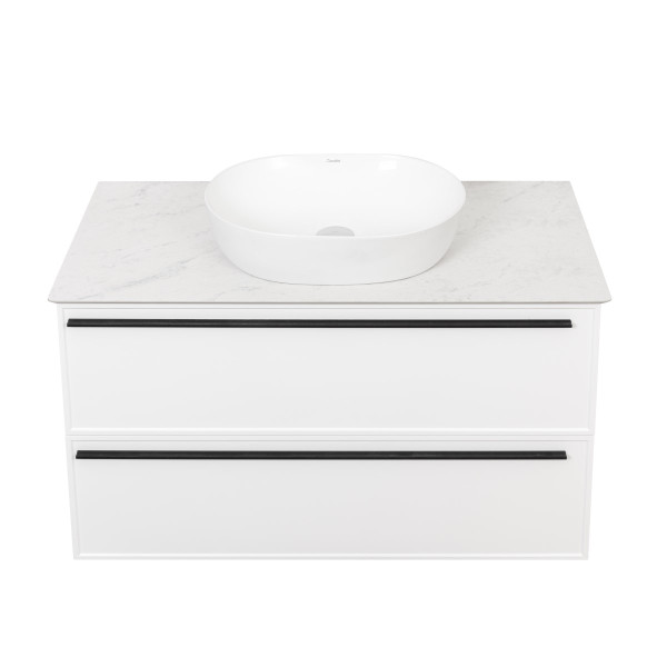 Тумба под раковину подвесная La Fenice Elba TWIN FNC-01-ELB-B-100-2, белая. Фото 9