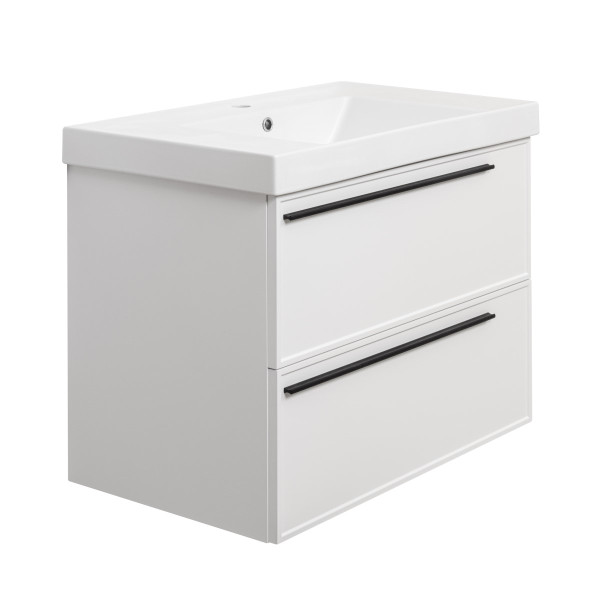 Тумба под раковину подвесная La Fenice Elba TWIN FNC-01-ELB-B-80-2, белая. Фото 1