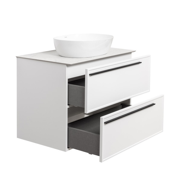 Тумба под раковину подвесная La Fenice Elba TWIN FNC-01-ELB-B-80-2, белая. Фото 7