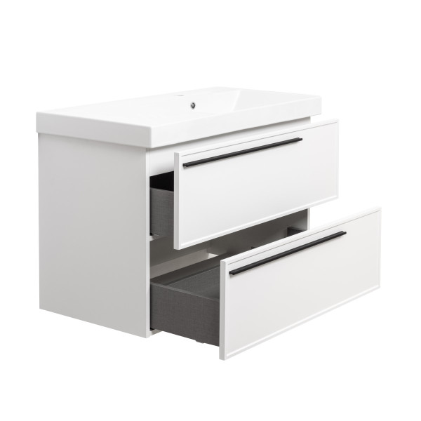 Тумба под раковину подвесная La Fenice Elba TWIN FNC-01-ELB-B-90-2, белая. Фото 7