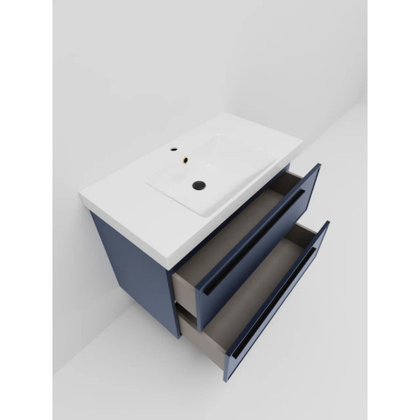 Тумба под раковину подвесная La Fenice Elba TWIN FNC-01-ELB-BG-90-2, синяя. Фото 5
