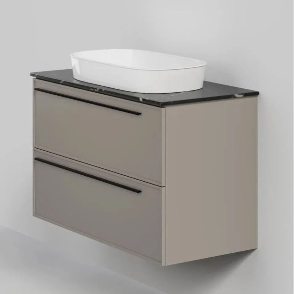 Тумба под раковину подвесная La Fenice Elba TWIN FNC-01-ELB-C-80-2, бежевая. Фото 3