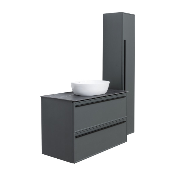 Тумба под раковину подвесная La Fenice Elba TWIN FNC-01-ELB-G-100-2, серо-зеленая. Фото 11