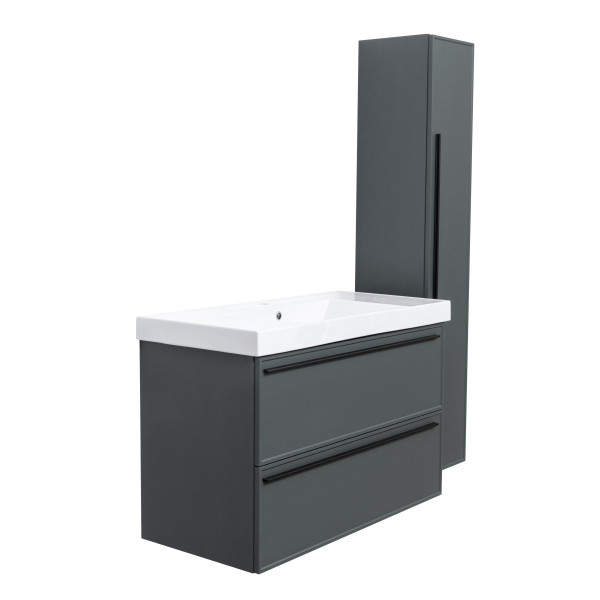 Тумба под раковину подвесная La Fenice Elba TWIN FNC-01-ELB-G-100-2, серо-зеленая. Фото 10