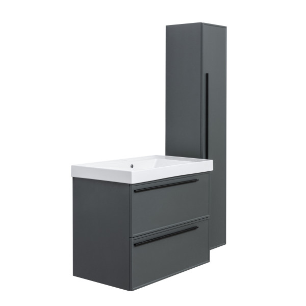 Тумба под раковину подвесная La Fenice Elba TWIN FNC-01-ELB-G-80-2, серо-зеленая. Фото 7