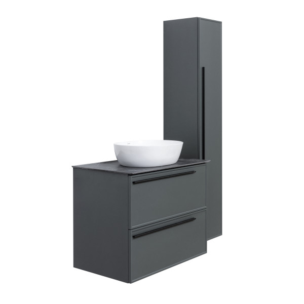 Тумба под раковину подвесная La Fenice Elba TWIN FNC-01-ELB-G-80-2, серо-зеленая. Фото 8