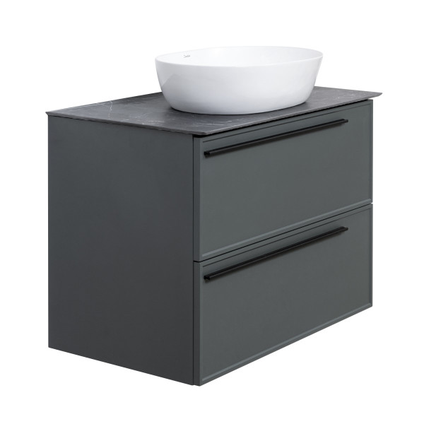 Тумба под раковину подвесная La Fenice Elba TWIN FNC-01-ELB-G-90-2, серо-зеленая. Фото 6