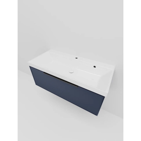 Тумба под раковину подвесная La Fenice SIMPLA FNC-01-SIM-BG-100, синяя. Фото 4
