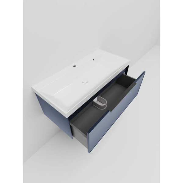 Тумба под раковину подвесная La Fenice SIMPLA FNC-01-SIM-BG-100, синяя. Фото 5
