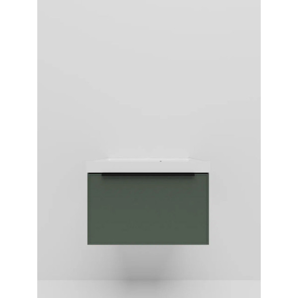Тумба под раковину подвесная La Fenice SIMPLA FNC-01-SIM-G-60, серо-зелёная. Фото 3