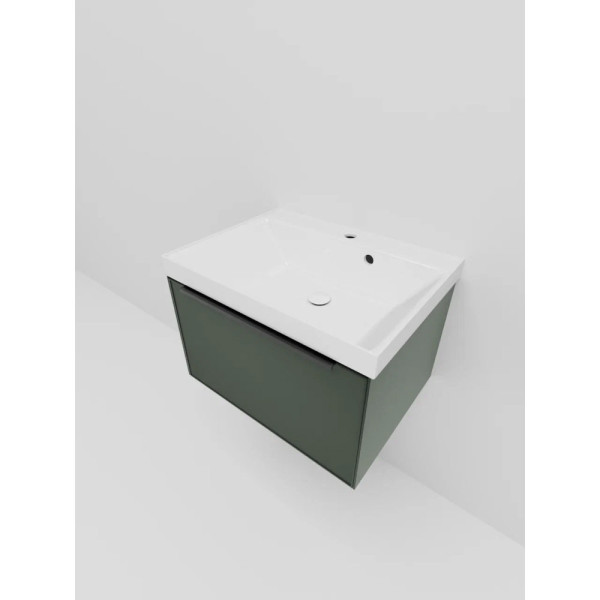 Тумба под раковину подвесная La Fenice SIMPLA FNC-01-SIM-G-60, серо-зелёная. Фото 4