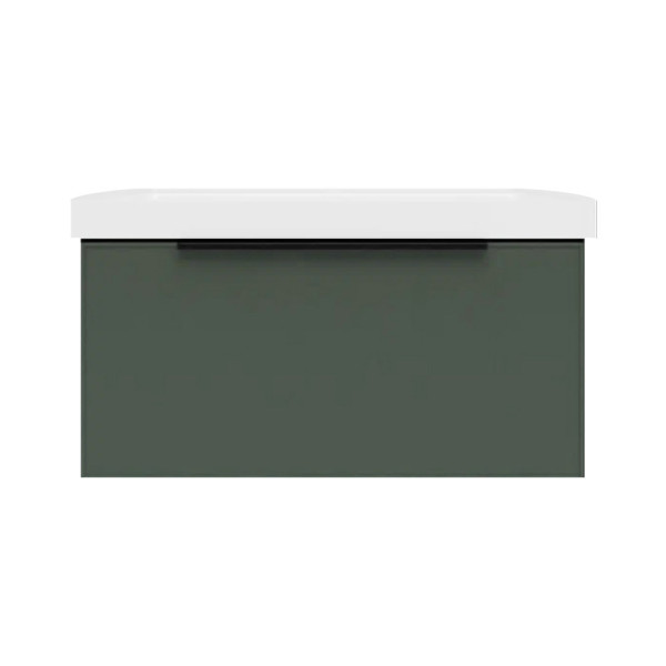 Тумба под раковину подвесная La Fenice SIMPLA FNC-01-SIM-G-80, серо-зелёная. Фото 1