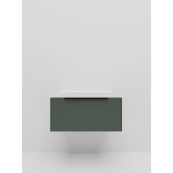 Тумба под раковину подвесная La Fenice SIMPLA FNC-01-SIM-G-80, серо-зелёная. Фото 3