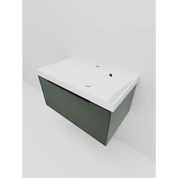 Тумба под раковину подвесная La Fenice SIMPLA FNC-01-SIM-G-80, серо-зелёная. Фото 4