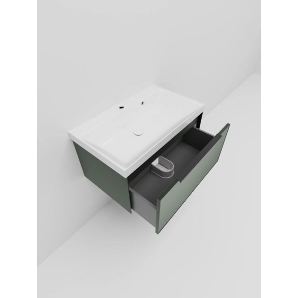 Тумба под раковину подвесная La Fenice SIMPLA FNC-01-SIM-G-80, серо-зелёная. Фото 5