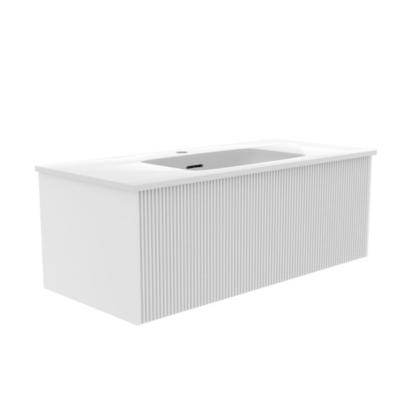 Тумба под раковину подвесная La Fenice Terra FNC-01-TER-B-100, белая. Фото 1