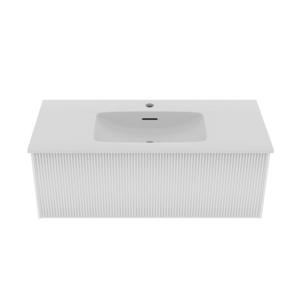 Тумба под раковину подвесная La Fenice Terra FNC-01-TER-B-100, белая. Фото 4