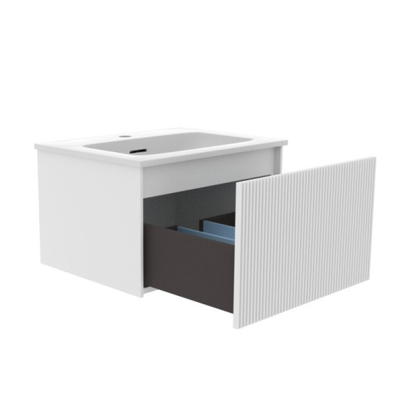 Тумба под раковину подвесная La Fenice Terra FNC-01-TER-B-60, белая. Фото 3