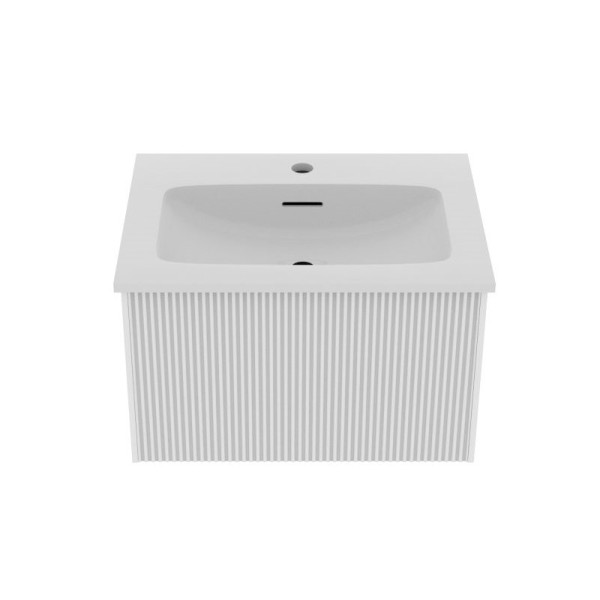 Тумба под раковину подвесная La Fenice Terra FNC-01-TER-B-60, белая. Фото 4