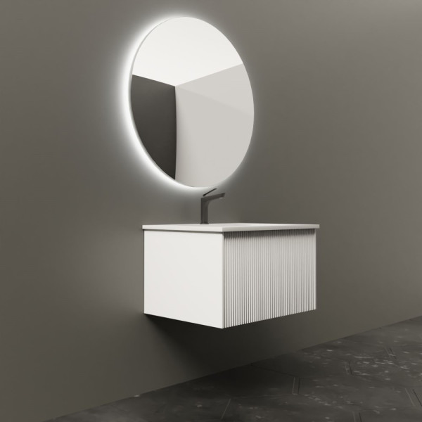 Тумба под раковину подвесная La Fenice Terra FNC-01-TER-B-60, белая. Фото 6