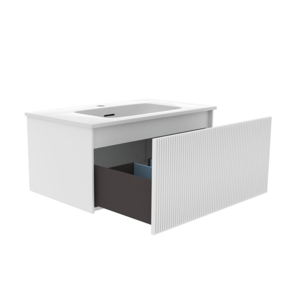 Тумба под раковину подвесная La Fenice Terra FNC-01-TER-B-80, белая. Фото 3