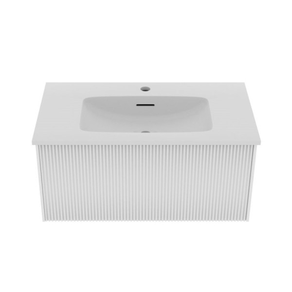 Тумба под раковину подвесная La Fenice Terra FNC-01-TER-B-80, белая. Фото 4