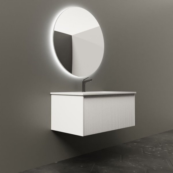 Тумба под раковину подвесная La Fenice Terra FNC-01-TER-B-80, белая. Фото 6