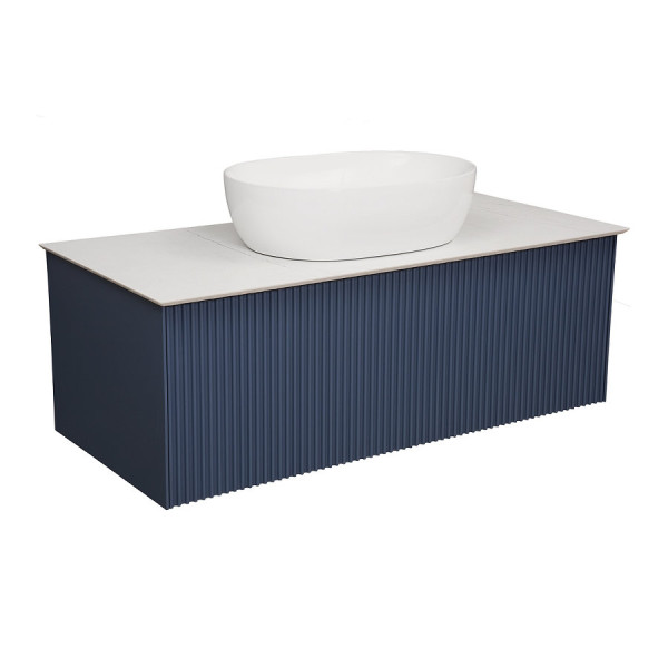 Тумба под раковину подвесная La Fenice Terra FNC-01-TER-BG-100, синяя. Фото 4