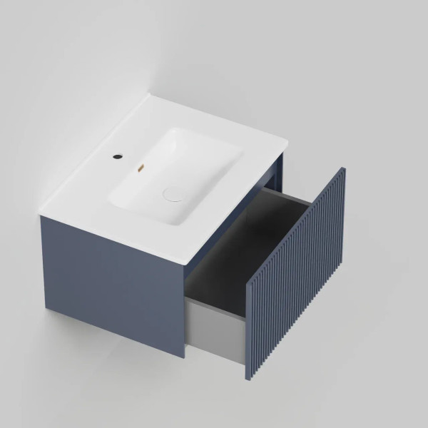 Тумба под раковину подвесная La Fenice Terra FNC-01-TER-BG-60, синяя. Фото 4