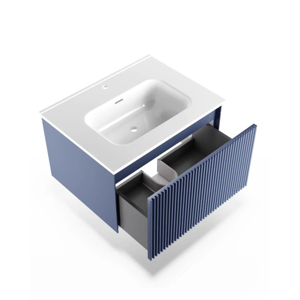 Тумба под раковину подвесная La Fenice Terra FNC-01-TER-BG-60, синяя. Фото 5