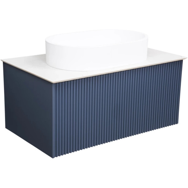 Тумба под раковину подвесная La Fenice Terra FNC-01-TER-BG-80, синяя. Фото 3