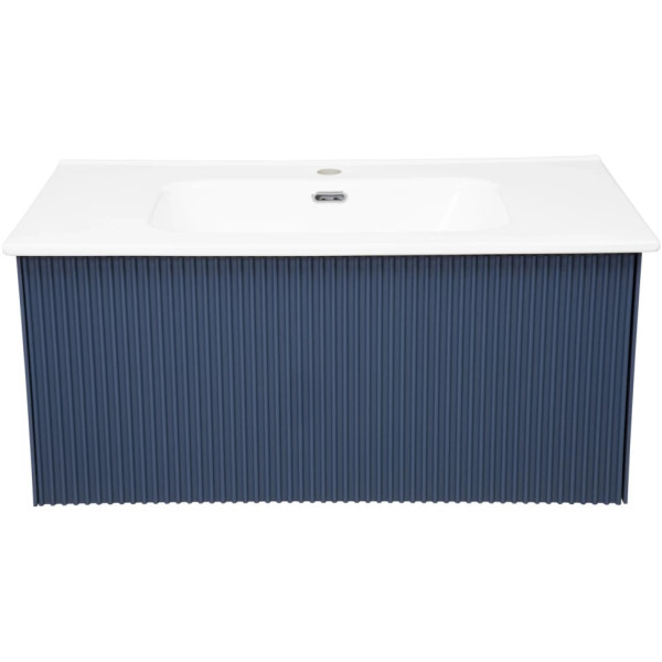 Тумба под раковину подвесная La Fenice Terra FNC-01-TER-BG-80, синяя. Фото 4