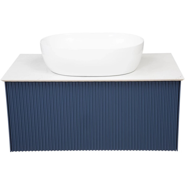 Тумба под раковину подвесная La Fenice Terra FNC-01-TER-BG-80, синяя. Фото 5