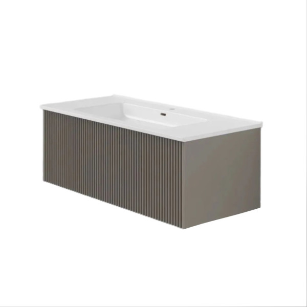 Тумба под раковину подвесная La Fenice Terra FNC-01-TER-C-100, бежевая. Фото 1