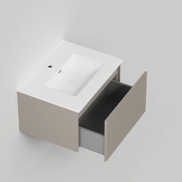 Тумба под раковину подвесная La Fenice Terra FNC-01-TER-C-60, бежевая. Фото 4