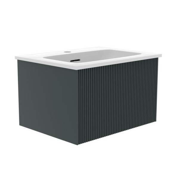 Тумба под раковину подвесная La Fenice Terra FNC-01-TER-G-60, серо-зеленая. Фото 1