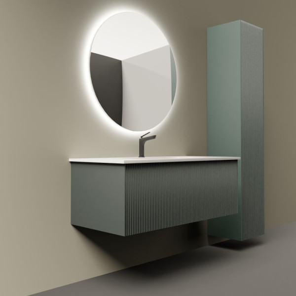 Тумба под раковину подвесная La Fenice Terra FNC-01-TER-G-60, серо-зеленая. Фото 7