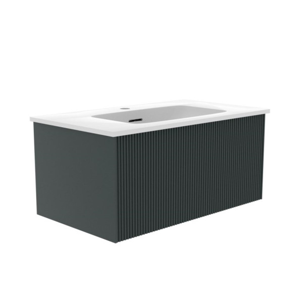 Тумба под раковину подвесная La Fenice Terra FNC-01-TER-G-80, серо-зеленая. Фото 1