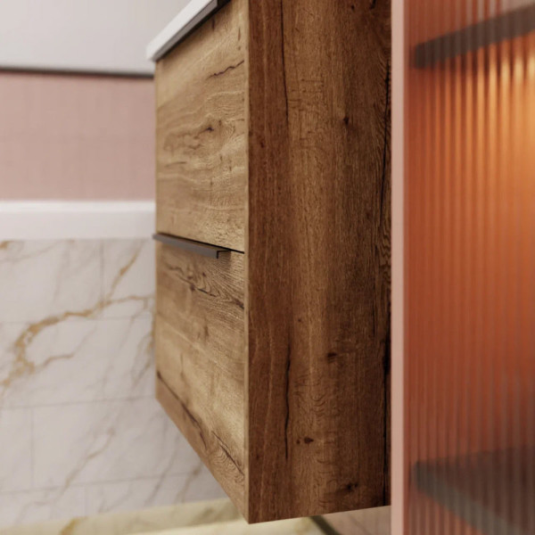 Тумба под раковину подвесная La Fenice Tesoro FNC-01-TES-DGT-60-2, табак. Фото 5