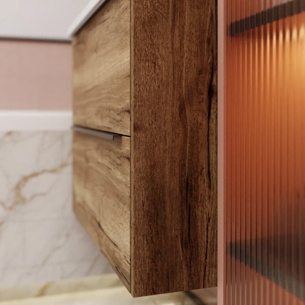 Тумба под раковину подвесная La Fenice Tesoro FNC-01-TES-DGT-80-2, табак. Фото 5